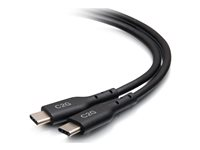 C2G 1.5ft (0.5m) USB-C Male to USB-C Male Cable (20V 5A) - USB 2.0 (480Mbps) - Câble USB - USB-C (M) pour USB-C (M) - USB 2.0 - 20 V - 5 A - 50 cm - noir C2G28881